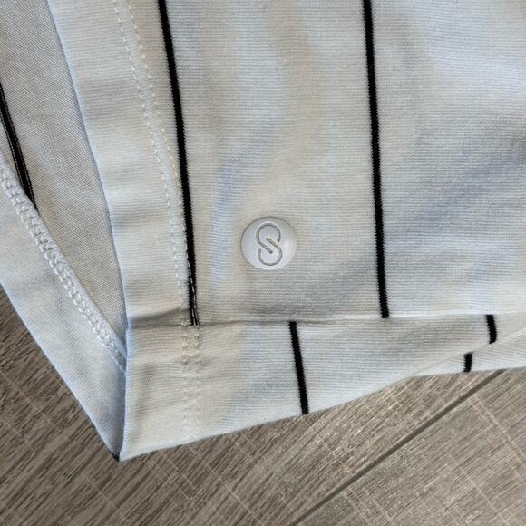 Pair of CALIA Women’s White and White Black Striped Short Sleeve Crew T-Shirts - Picture 5 of 11